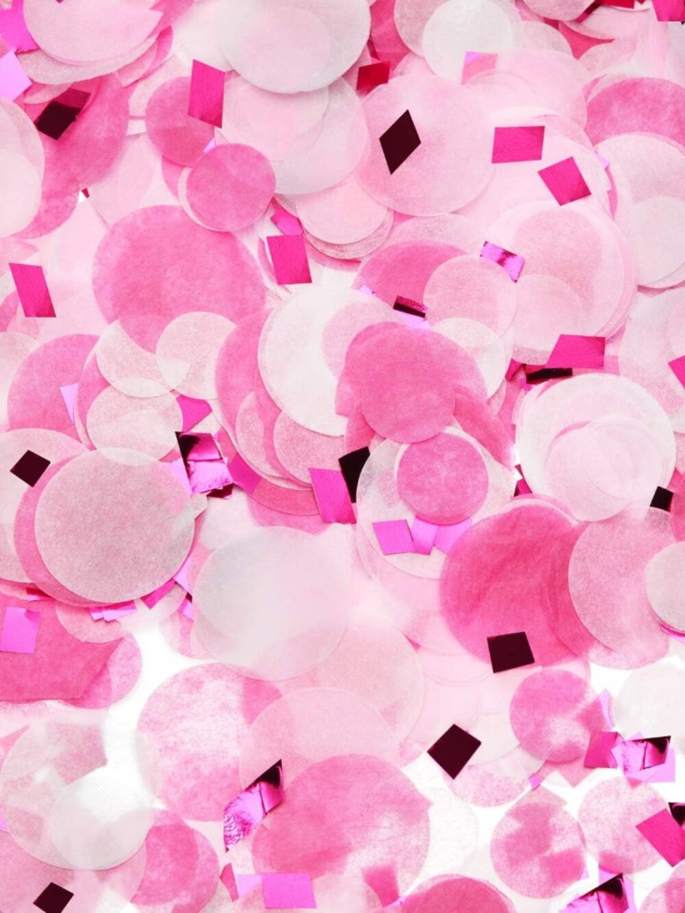 Pink Rose Red Confetti Tissue Table Confetti, 1.5 cm Plus 2.5 cm
